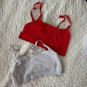 Aerie Red and White Sports Bras